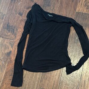 Michael Lauren Black Asymmetrical Crop Top